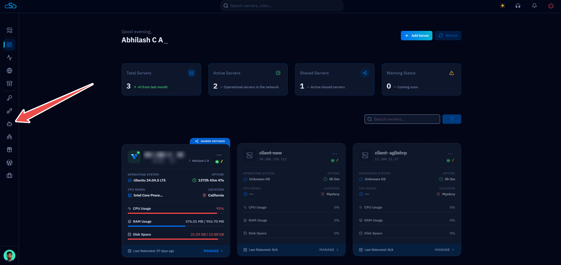 Fig. 01 — The CloudStick dashboard with Connected Apps highlighted in the left-hand navigation.